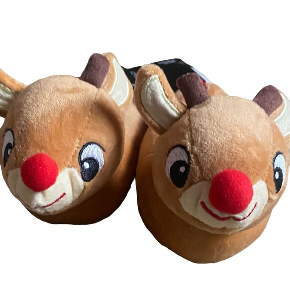 Rudolph The Red Nose Reindeer Infant/Toddler Slippers-Size 3-NWT-Flawed - Picture 4 of 6